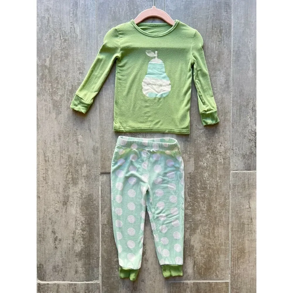 Silkberry Baby Toddler Boy Girl Organic Bamboo Pajamas 2 Piece Set Pear 12-18M
